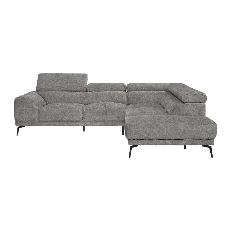 Homelegance Medora (2)2-Piece Sectional with Adjustable Headrests and Right Chaise