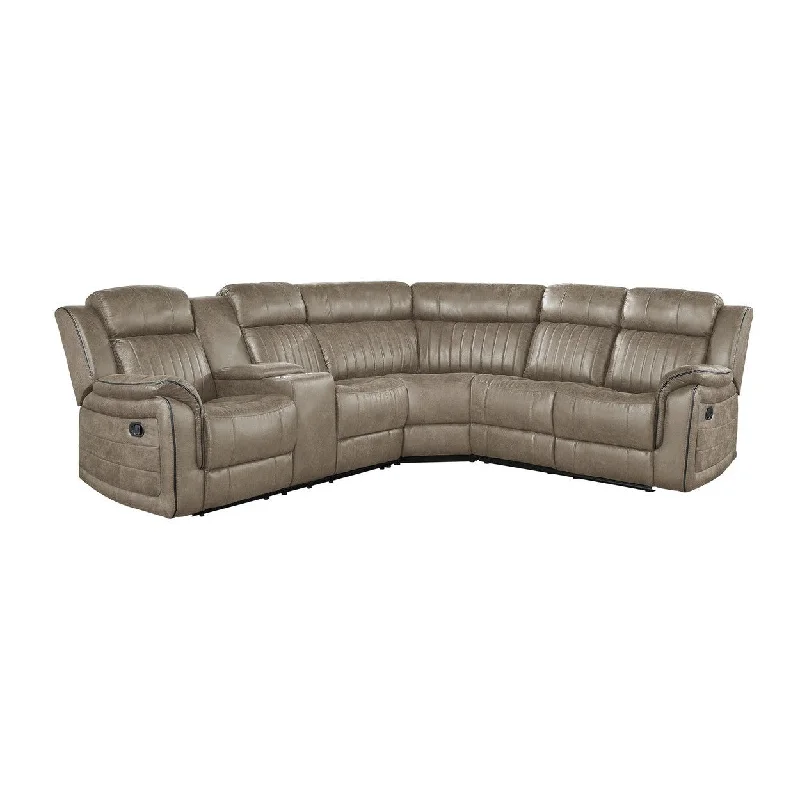 Homelegance Centeroak (3)3-Piece Reclining Sectional with Left Console