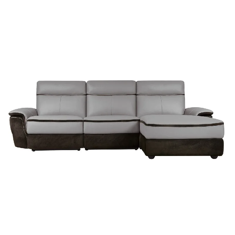 Homelegance Laertes (3)3-Piece Power Reclining Sectional with Right Chaise