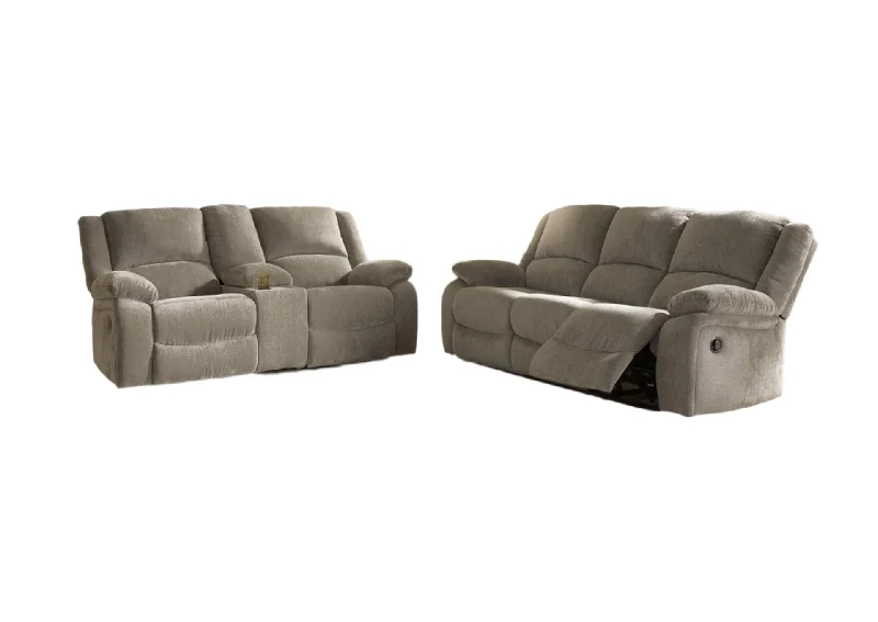 Draycoll Power Reclining Sofa and Loveseat