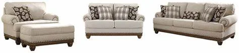 Harleson Wheat Sofa Loveseat with 2 Chair and a Half