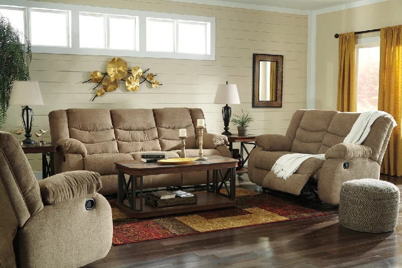 Tulen Mocha Reclining Sofa Loveseat and Chair