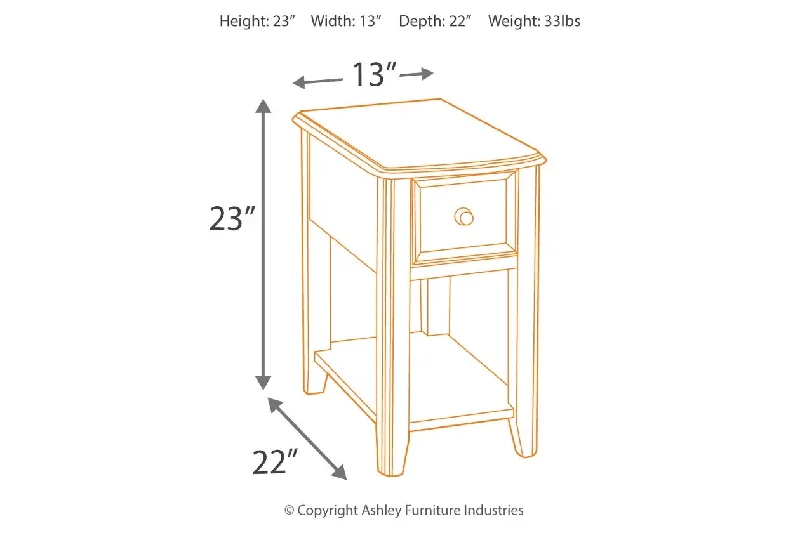 Breegin Chair Side End Table Almost Black by Ashley Furniture