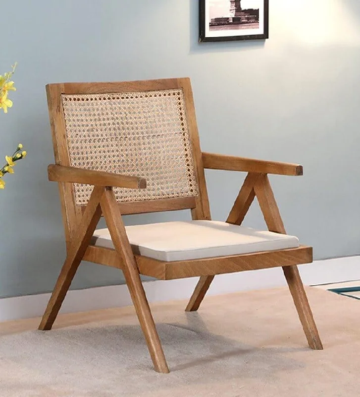 Cane Mango Wood Chair In Brown colour