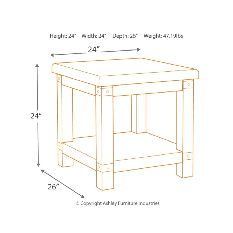 Carynhurst Rectangular End Table by Ashley Furniture