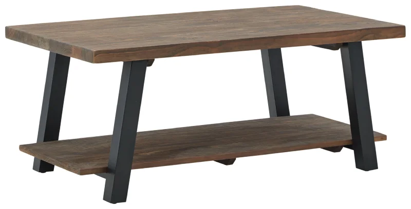 Chanzen Rectangular Cocktail Table Brown/Black by Ashley Furniture