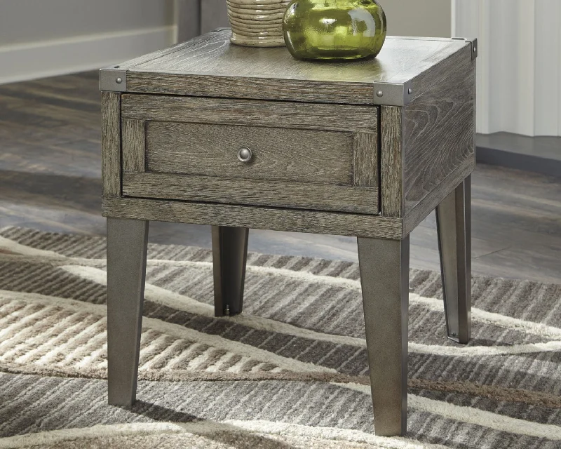 Chazney Rectangular End Table Rustic Brown by Ashley Furniture