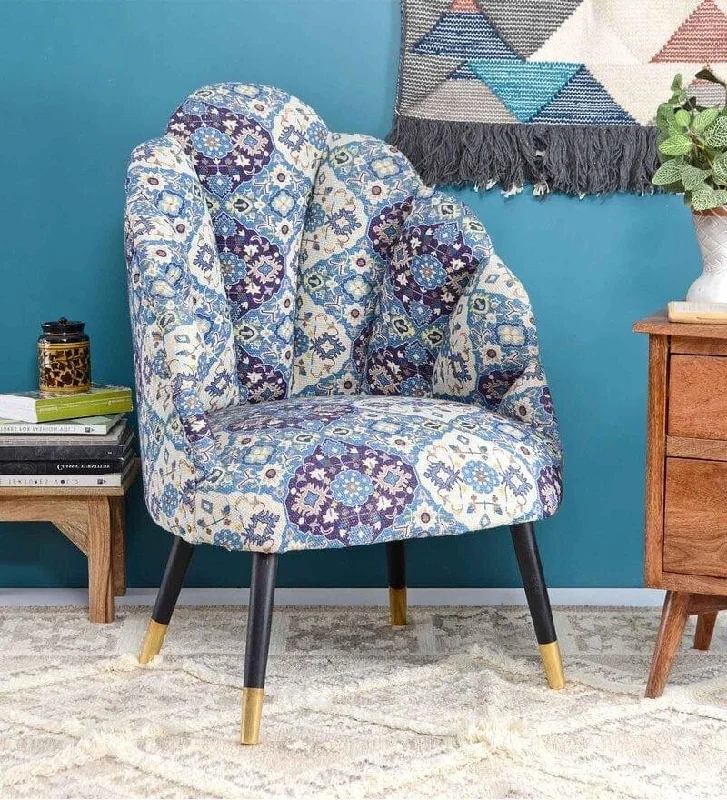 Clint Mango Wood Peacock Chair In Cotton Multicolour