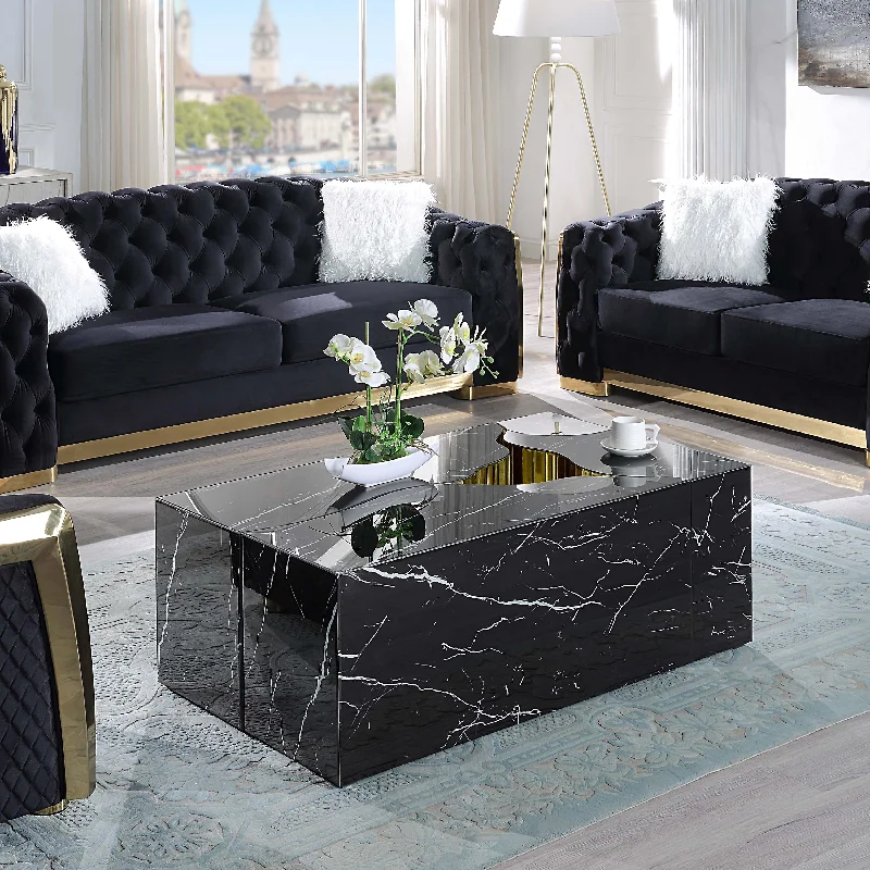 CT1040 Elegant Marble-Print Coffee Table