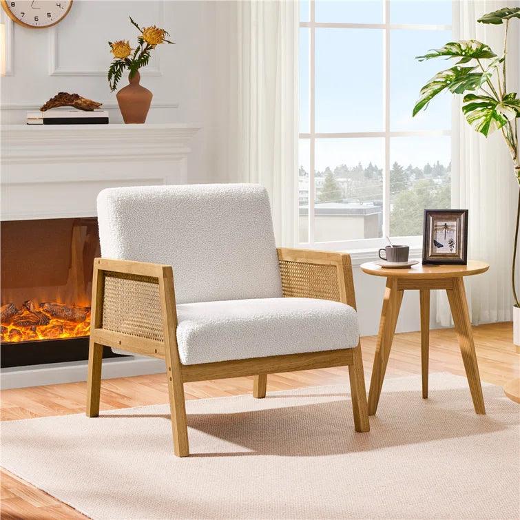 Mandar Wide Linen Lounge Chair