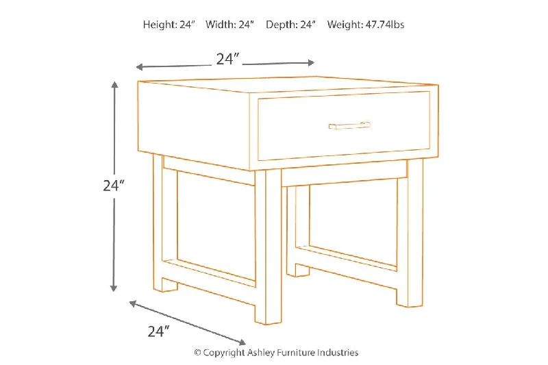 Mondoro Square End Table by Ashley Furniture