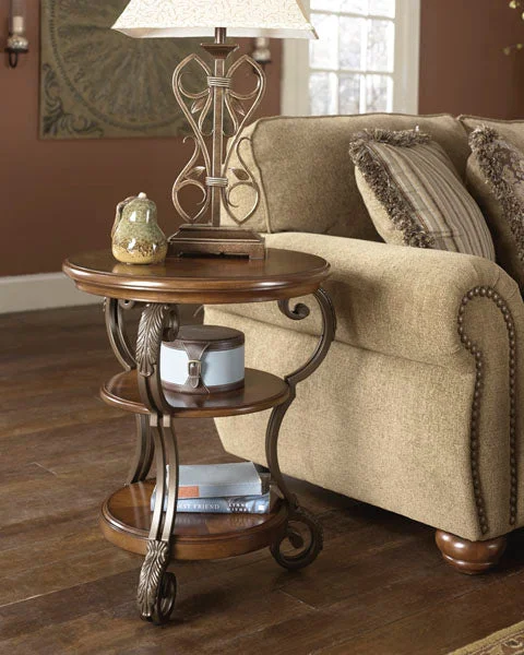 Nestor Chair Side End Table Medium Brown by Ashley Furniture