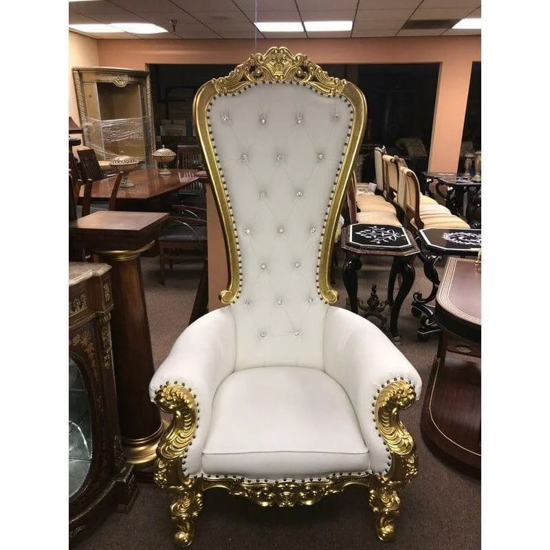 Wooden Luxurious Maharaja High Back throne Gold Leaf Chair