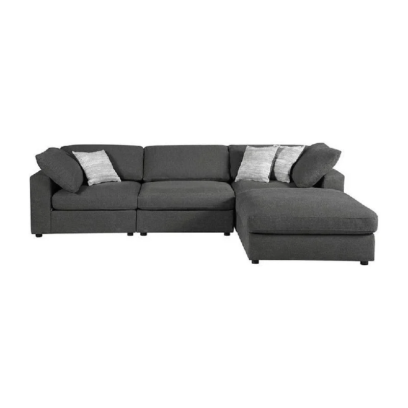 Coaster Serene 4-Piece Upholstered Modular Sectional Charcoal