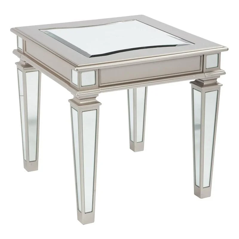 Tessani Rectangular End Table Silver by Ashley Furniture