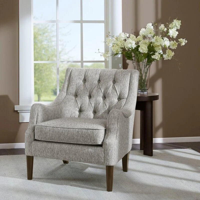 Wide Tufted Wingback Chair