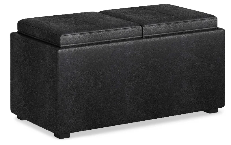 Avalon 5 Pc Storage Ottoman in Distressed Vegan Leather