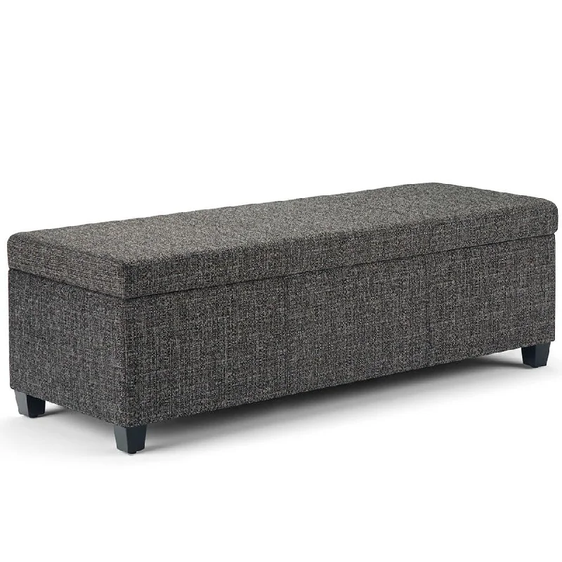 Avalon Storage Ottoman in Tweed