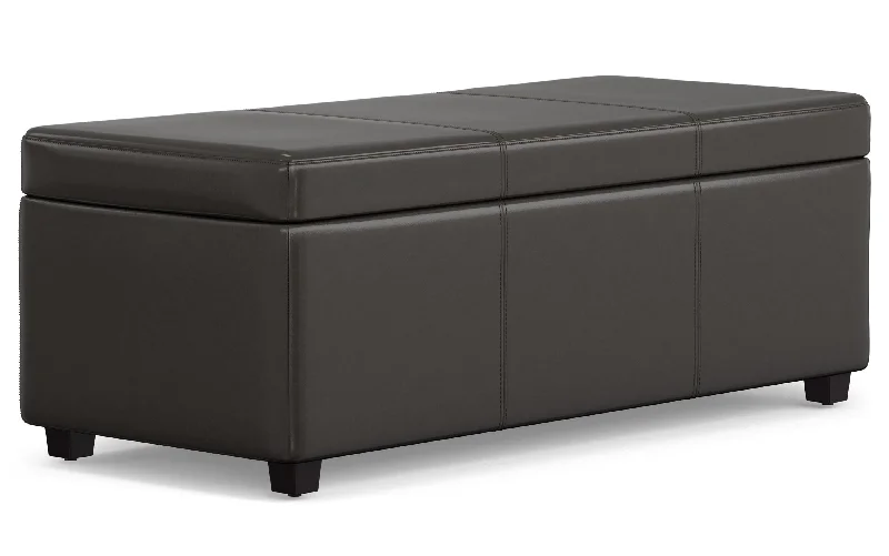 Avalon Lift Top Storage Ottoman in Vegan Leather