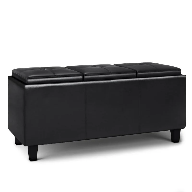 Avalon Ottoman with lift up lids in Vegan Leather