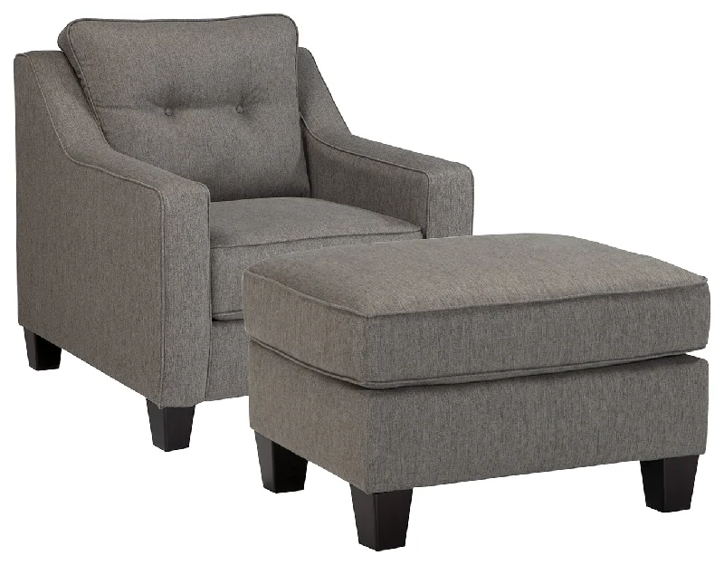 Brindon 53901 Charcoal Chair and Ottoman