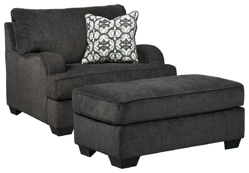 Charenton 14101 Charcoal Chair and Ottoman