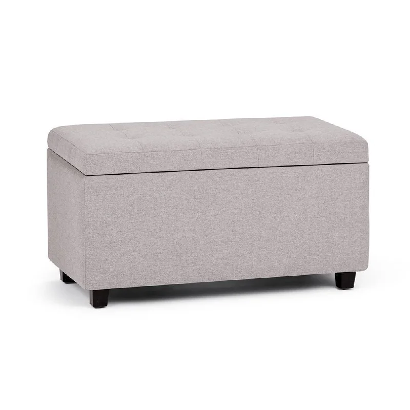 Cosmopolitan Storage Ottoman in Linen