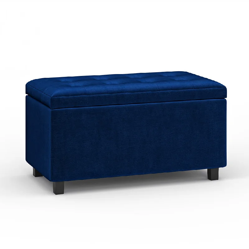 Cosmopolitan Storage Ottoman in Velvet Fabric