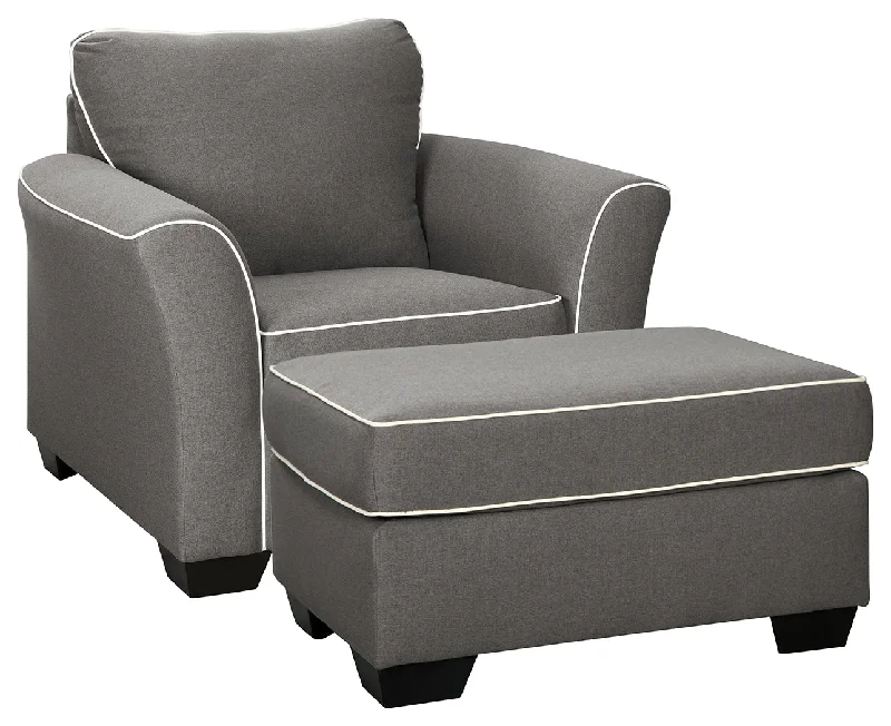 Domani 98504 Charcoal Chair and Ottoman