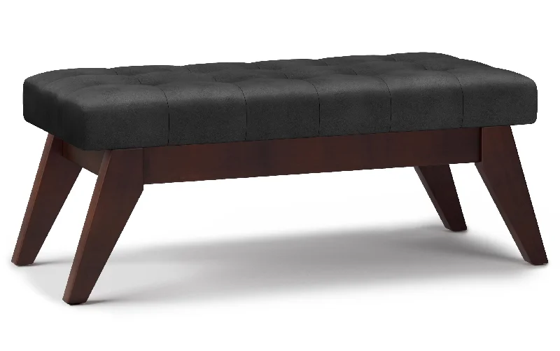 Draper Ottoman Bench in Distressed Vegan Leather