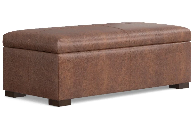 Gabbie Rectangular Storage Ottoman in Vegan Leather