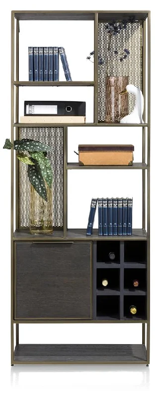 Habufa City Bookcases in Carbon Oak and Metal