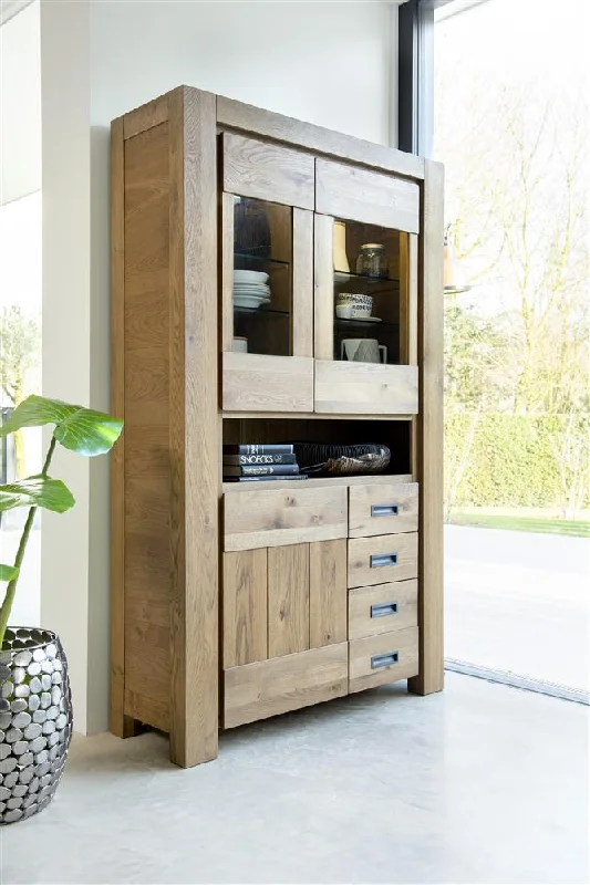 Habufa Bespoke Santorini Oak Glass Display Cabinet