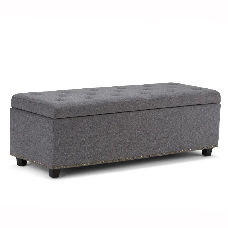 Hamilton Storage Ottoman in Linen