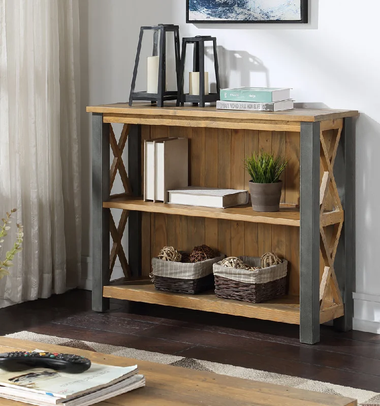 Harringay Reclaimed Wood Low Bookcase