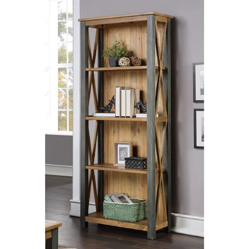 Harringay Reclaimed Wood Tall Bookcase