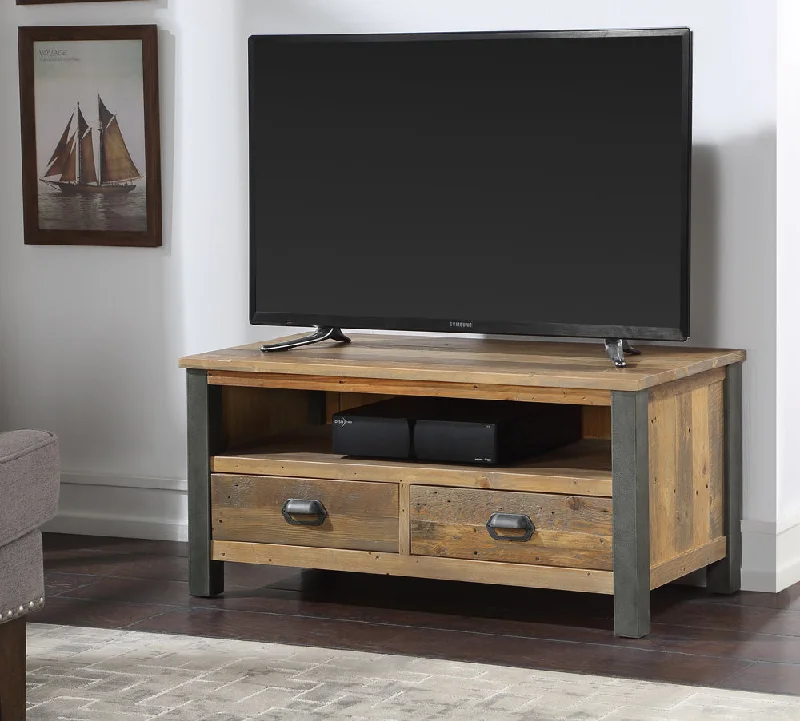 Harringay Reclaimed Wood Widescreen TV Cabinet / Media Unit