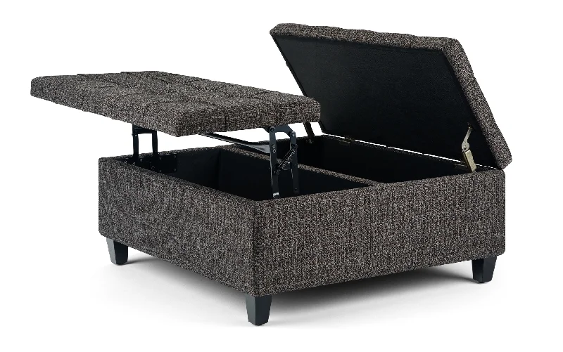 Harrison Coffee Table Ottoman in Tweed