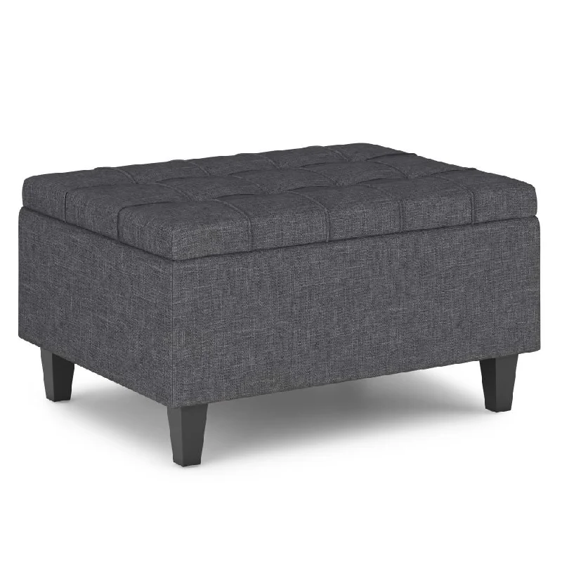 Harrison Small Coffee Table Ottoman in Linen