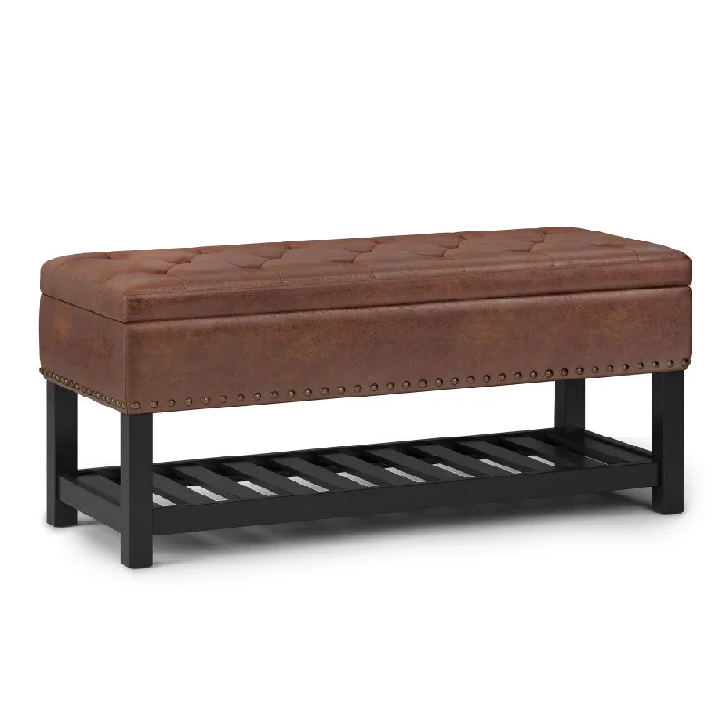 Lomond Ottoman Bench in Distressed Vegan Leather