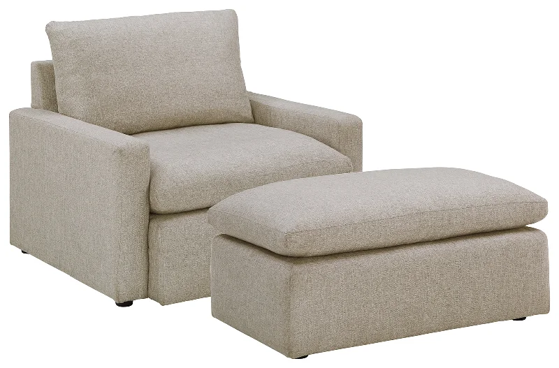 Melilla 28302 Ash Chair and Ottoman