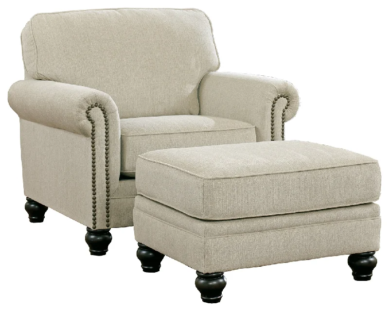 Milari 13000 Linen Chair and Ottoman