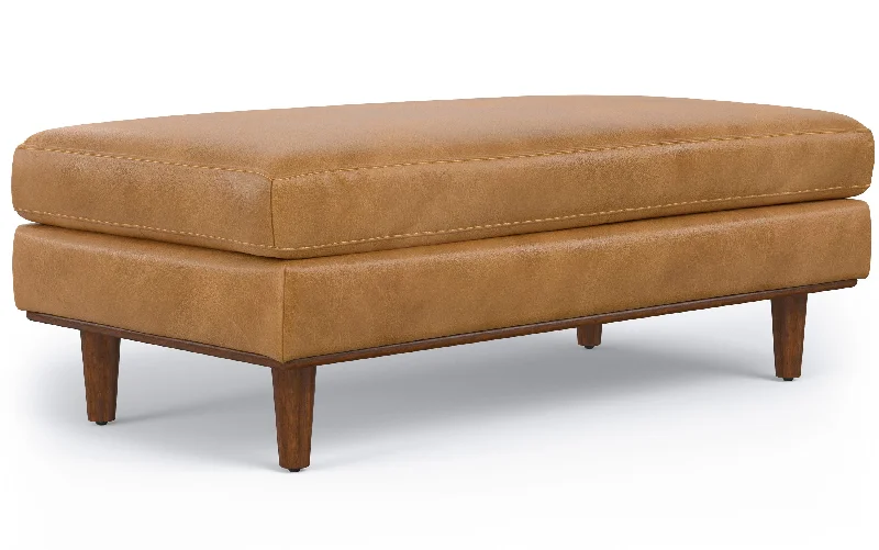 Morrison Large Rectangular Ottoman in Genuine Leather