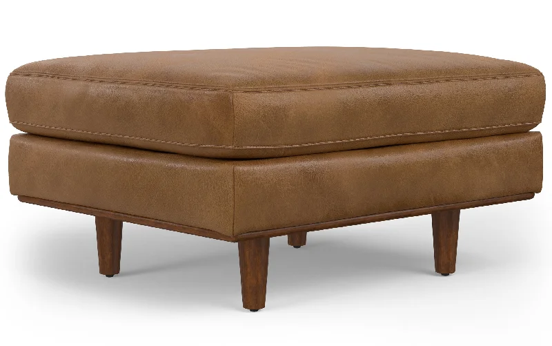 Morrison Ottoman in Genuine Top Grain Leather