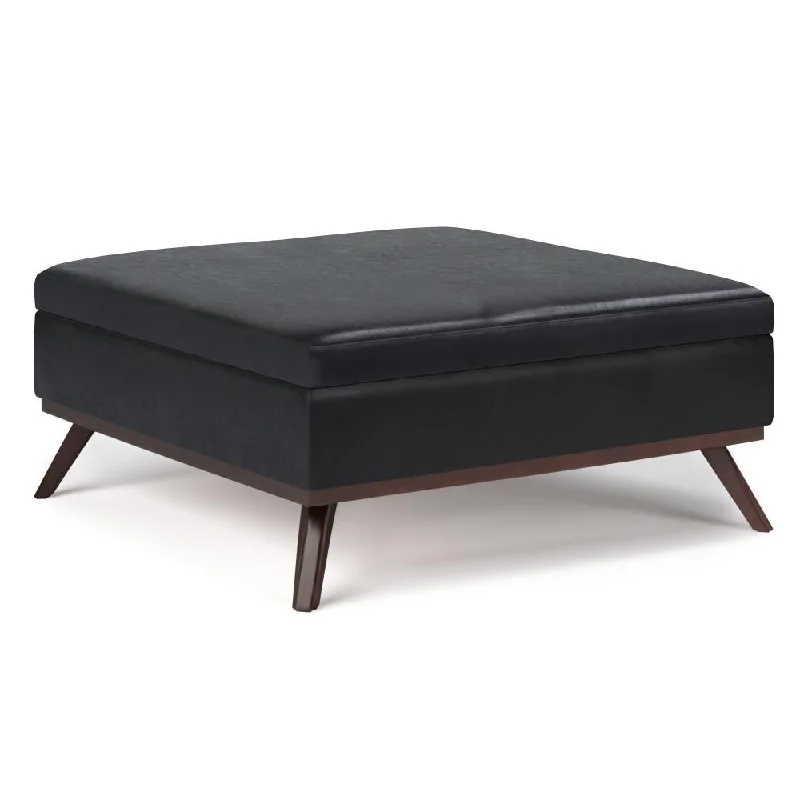 Owen Medium Square Table Ottoman in Vegan Leather