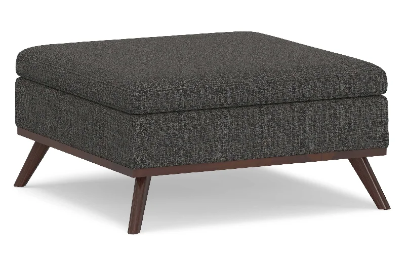 Owen Medium Square Table Ottoman in Tweed