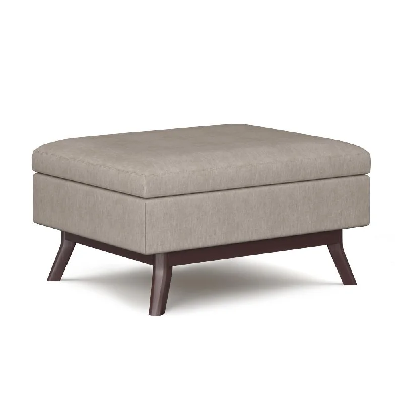 Owen Small Coffee Table Ottoman in Linen