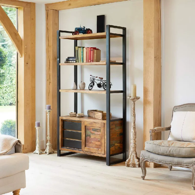 Shoreditch Open Bookcase With Storage Cupboard