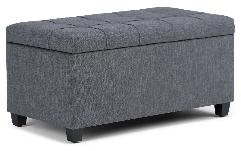 Sienna Storage Ottoman in Linen