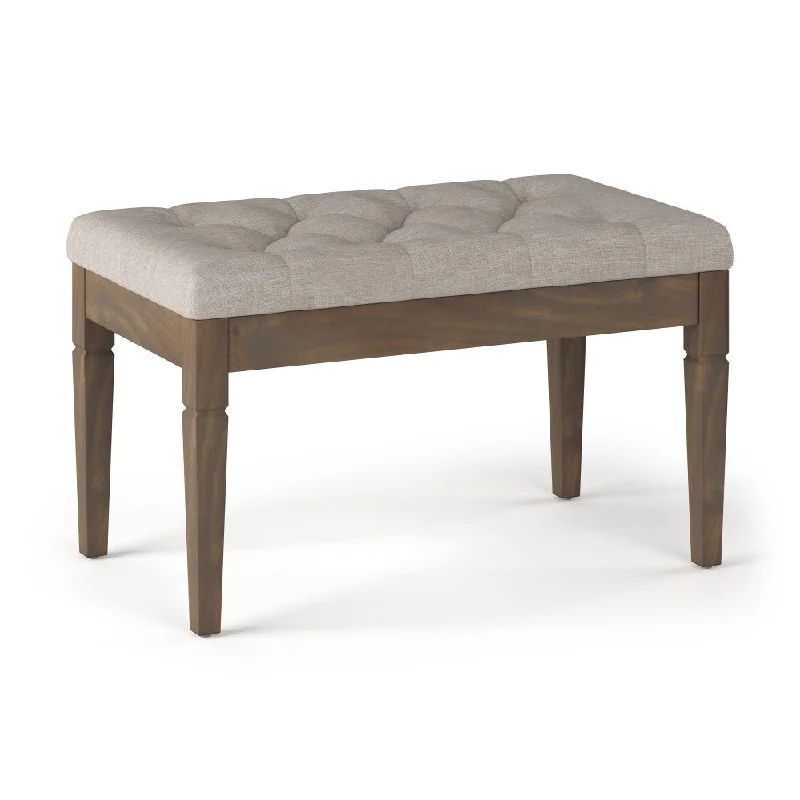 Waverly Small Tufted Ottoman Bench in Linen